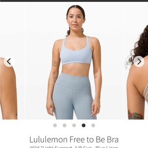 Lululemon FTBW bra.. blue linen.. size 10